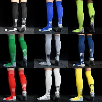 Новые мужские нескользящие футбольные носки, дышащее полотенце до колена, низ для велоспорта, пеших прогулок, спортивных тренировок, длинные футбольные носки