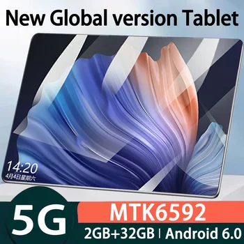 2024 Новая глобальная версия 10,1-дюймового планшета Android с Wi-Fi экраном 2 ГБ оперативной памяти 32 ГБ ПЗУ Android 6.0 MTK6592 с двумя Sim-картами Bluetooth