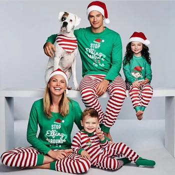 Новый рождественский комплект одежды для родителей и детей с принтом Рождественской шляпы, домашний декор, домашняя пижама, комплект одежды