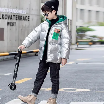 Зимняя Детская пуховая и Ватная куртка Средних и больших размеров, Модные Хлопчатобумажные куртки для мальчиков в Корейском стиле, пальто Утолщенное Gl