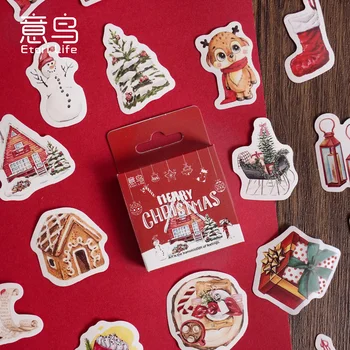 46 Листов Рождественских наклеек в штучной упаковке, Блокнот для окна, шлем, декоративные наклейки 
