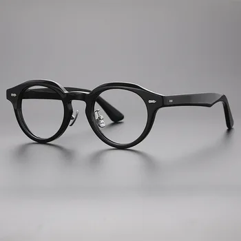 Очки женские ацетатные очки в ретро-оправе, Япония, круглые мужские очки в оправе по рецепту, женские компьютерные очки для близорукости