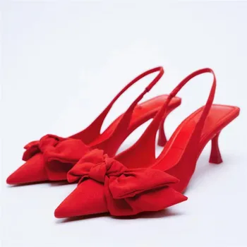 Новое поступление, женские босоножки ручной работы в классическом стиле на высоком каблуке с открытым носком, украшенные бабочкой, Элегантные вечерние туфли для выпускного вечера