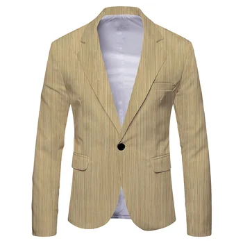 Элегантный пиджак, мужской блейзер, длинный рукав, обычная легкая растяжка, V-образный вырез, для отдыха, свадьбы, делового дня, стильный