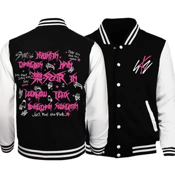 Kpop Stray Kids Rock-Star Album Бейсбольная куртка на молнии, Женская Мужская куртка-бомбер, Верхняя одежда, Уличная бейсбольная форма в стиле хип-хоп