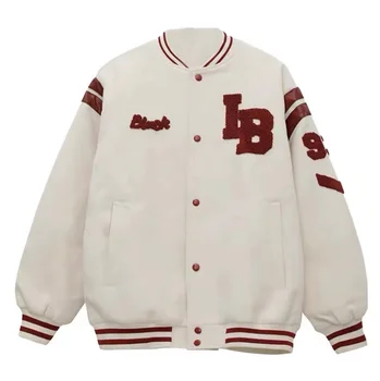 Новая американская винтажная куртка с вышитыми буквами и звездами, мужская бейсбольная форма в стиле уличного хип-хопа, повседневная куртка для пары, трендовый топ