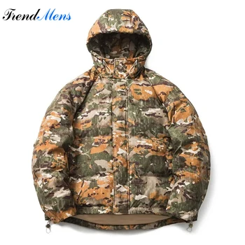Зимняя камуфляжная ретро-утепленная куртка 2023, мужская Повседневная Свободная модная куртка Parker, пальто для пары, пальто Хай Стрит Харадзюку
