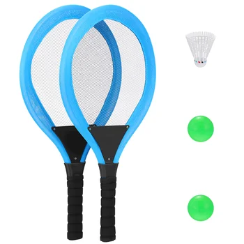 TOYMYTOY, 1 комплект теннисных мячей и ракеток для бадминтона, набор эластичных сетчатых ракеток для занятий спортом на открытом воздухе, детский