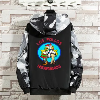 Куртки Мужские 2023 Мода Хип-хоп Во все тяжкие LOS POLLOS Chicken Brothers Спортивная куртка Мужское пальто Harajuku Мужская одежда с капюшоном