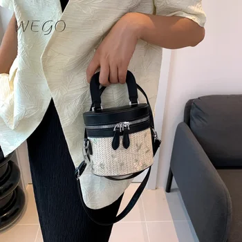 Популярные сумки Дизайнерские сумки в стиле пэчворк 2023 Новая женская летняя сумка с контрастной текстурой через плечо