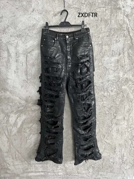 ZXDFTR 2022SS Мужские осенне-зимние джинсы оверсайз в стиле хип-хоп Y2k для эрозионной депиляции воском