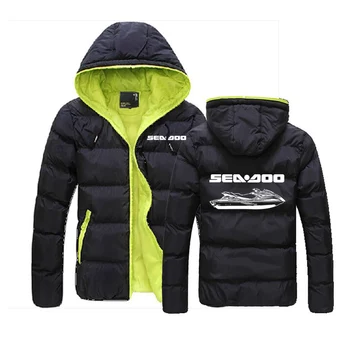 Sea Doo Seadoo Moto Мужская новая зимняя теплая хлопковая повседневная одежда в стиле харадзюку с капюшоном, удобные модные толстовки, куртки на молнии, пальто