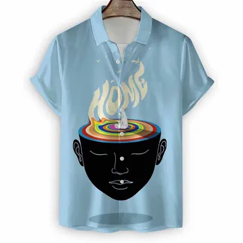Модная мужская рубашка, рубашки с абстрактным художественным рисунком, футболка с 3D-принтом с короткими рукавами, повседневные тройники, топы, блузка оверсайз, свободная одежда
