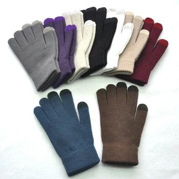Новые зимние утепленные теплые перчатки для мужчин, женщин, студентов, Вязаные варежки с сенсорным экраном на три пальца, Велосипедные Лыжные перчатки на открытом воздухе