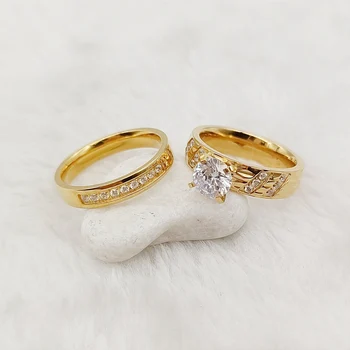 Кольца на палец, женские Наборы обручальных колец Promise, женские модные ювелирные изделия с фианитовым покрытием из 18-каратного золота