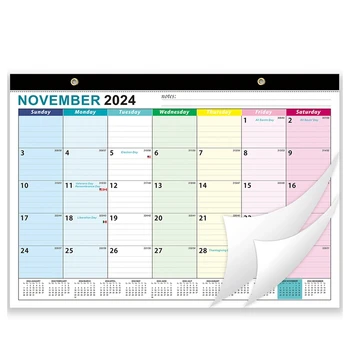 Настенный календарь на 2024 год, тематический настенный календарь на 2024 год, бумага премиум-класса 16.9X12, двухпроводная привязка, простая установка