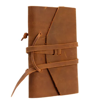 Классический блокнот-дневник с переплетной веревкой ручной работы для подарка, блокнот с ручным креплением (коричневый)