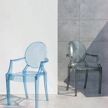 Акриловый обеденный стул для кухни Прозрачный стул Nordic Devil Ghost Chairs Бытовое простое хрустальное кресло для макияжа