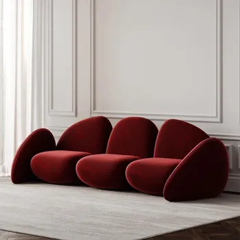 Простой современный Бархатный Трехместный Дизайнерский Персонализированный Креативный Прямой диван в форме краба для гостиной на вилле