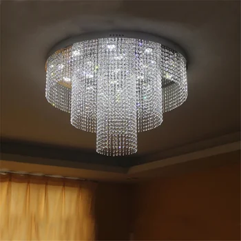 3-Слойный Хрустальный потолочный светильник Modern Plafonnier AC110V 220v LED Crystal Light Светильники для гостиной