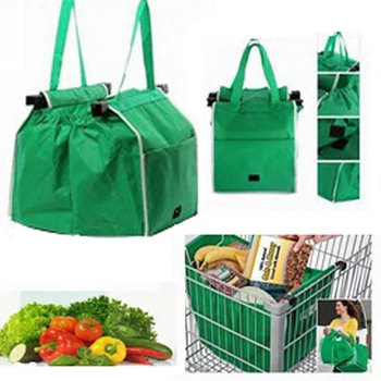 Экологичная Тележка-тоут, сумка для покупок в супермаркете, Утолщенные сумки для тележек, сумки большой емкости, Складная Многоразовая сумка для тележек