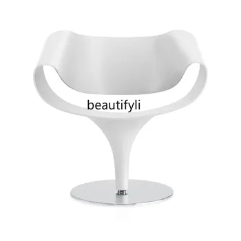 Индивидуальный скандинавский дизайнерский креативный ленточный стул из стеклопластика, Новый ленточный стул со спинкой особой формы, офисный вращающийся стул