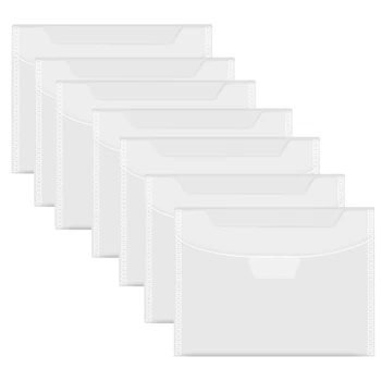 20 шт Прозрачная сумка для хранения штампов и штампов, Закрывающийся карман для хранения, большой конверт-футляр для бумажной открытки для скрапбукинга своими руками
