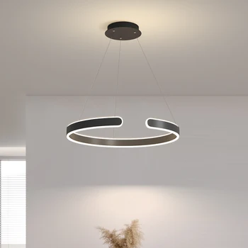 Кольца диаметром 60 см, легкая современная люстра для столовой, спальни, кухни, светодиодная люстра для освещения, люстры lampara techo