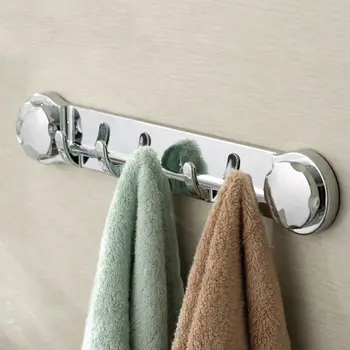 1 шт. Серебряный крючок для ванной комнаты с 5 крючками Высокой несущей способности Кухонные крючки для хранения ABS Сверхмощная вешалка для одежды Кухня
