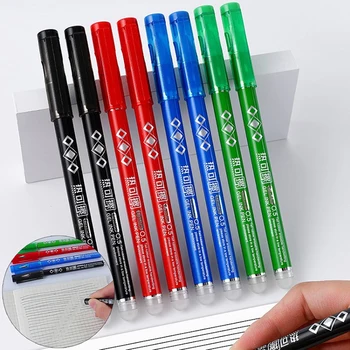 Набор волшебных стираемых ручек 1шт, красочные стираемые гелевые ручки 0,5 мм, моющаяся ручка для школьных офисных письменных принадлежностей, канцелярские принадлежности