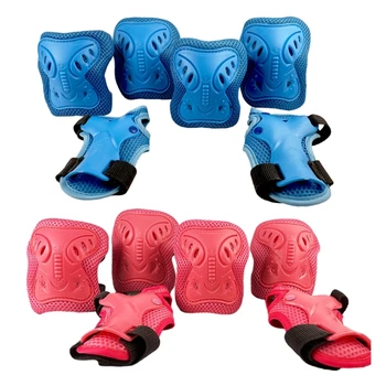 Комплект защитного снаряжения для катания на роликовых коньках для детей с наколенниками, налокотниками, защитой запястий