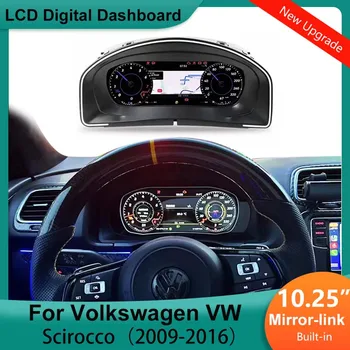 Цифровая приборная панель Виртуальная комбинация приборов ЖК-спидометр кабины для Volkswagen VW Scirocco 2009-2016 Полноэкранный ЖК-экран