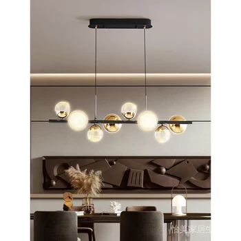 Креативная простая высококачественная скандинавская люстра, барная лампа, роскошная лампа для столовой, длинная барная стойка, обеденный кран, современный дом