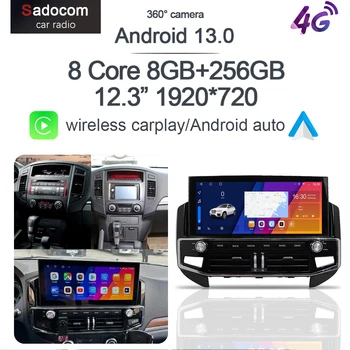 1920*720 IPS Carplay 8G + 256G Android 13,0 Автомобильный DVD-плеер GPS WIFI Стерео радио Для Mitsubishi Pajero Shogun Montero 2006-2016