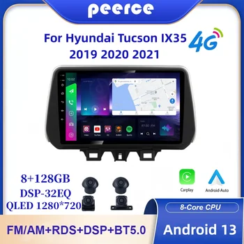 Android 13 для Hyundai Tucson 2019-2021 Мультимедийный Автомобильный Android 9 Дюймов Carplay Головное Устройство GPS 4G WIFI Авто QLED 8G 128G 360 Камера
