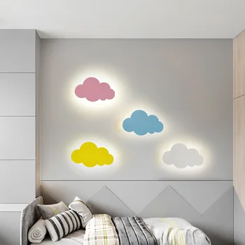 Облачный настенный светильник Nordic Ins Wind Креативный минималистичный прикроватный светильник Современный минималистичный настенный светильник для детской спальни