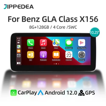 Автомобильный радиоприемник Мультимедийный плеер Android 12 для Mercedes Benz GLA Class 2013-2015 CarPlay GPS Навигация 4G WiFi BT экран 1920 * 720