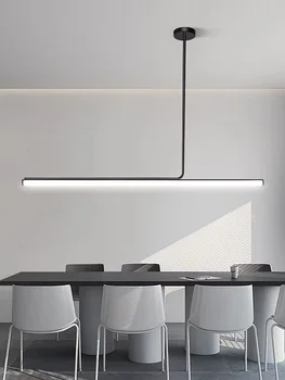 Современные светодиодные люстры с регулируемой яркостью, черно-белая настольная люстра, люстра для столовой, кухни, бара, минималистичный декоративный светильник