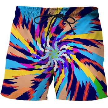 2021 Новые Мужские цветные Летние головокружительные 3D Принты Dazzle Plunge Swim Повседневные Праздничные Пляжные Шорты для Плавания мужская одежда пляжные шорты