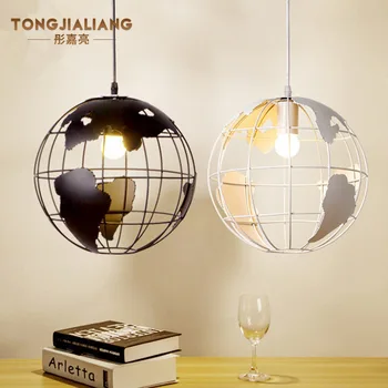 Креативная светодиодная Люстра Globe Винтажный Лофт в индустриальном стиле, Американская Люстра из кованого железа для гостиной, столовая
