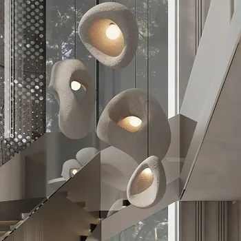 Необычные подвесные светильники Nordic Wabi-sabi в стиле Лофт, Подвесные светильники E27, Люстра для гостиной на вилле, Подвесные светильники для лестницы