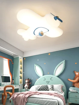 2023 Детский потолочный светильник в виде самолета Используется для гостиной, спальни, прихожей, белого 3-цветного домашнего украшения с регулируемой яркостью