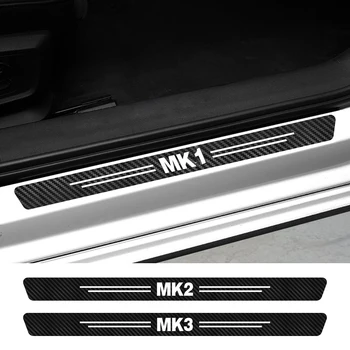 Наклейки на пороги автомобиля, наклейки на порог из углеродного волокна, Устойчивая к царапинам крышка, Автоаксессуары для Ford Focus MK1 MK2 MK3 MK4
