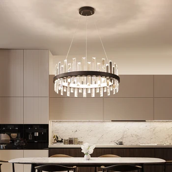 2023 Новая люстра для столовой, современные простые хрустальные лампы, атмосферное доступное светодиодное освещение для гостиной в роскошном стиле