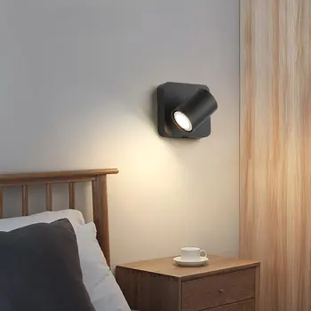 Скандинавский светодиодный настенный светильник Современная прикроватная лампа для спальни с выключателем в гостиной Может вращаться вверх и вниз Светящийся настенный светильник