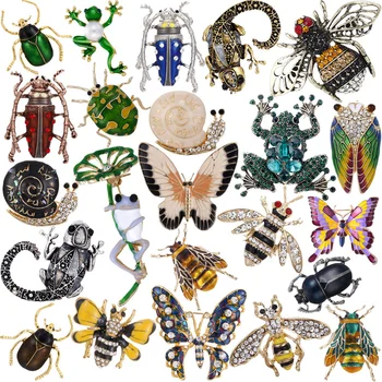 Брошь в виде насекомого, Жук с каплями масла, Улитка, ящерица, Бабочка, Эмалированная брошь в виде пчелы, Аксессуары для одежды для мужчин и женщин