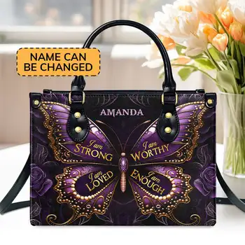 Романтическая женская сумочка с градиентным фиолетовым узором в виде бабочки, племенная сова, повседневная сумка для покупок, кошелек для монет, подарок