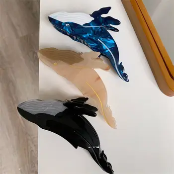 Симпатичный Большой зажим для волос Dolphin Blue Whale Зажим для уксусной кислоты для волос Hair Claw Головные уборы в Корейском стиле Женские Аксессуары для волос