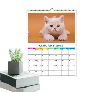 Календарь для собак на 2024 год, Милые Ежедневные Животные, Настенный календарь формата А4, Календарь для собак, Ежедневный Декор стен для квартиры, общежития