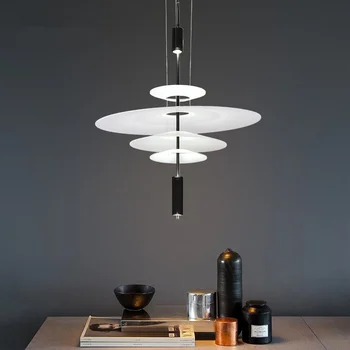 Высококачественная современная акриловая лампа-зонтик, люстра в форме НЛО, Галерея испанских дизайнеров, гостиная, столовая, многослойное оформление